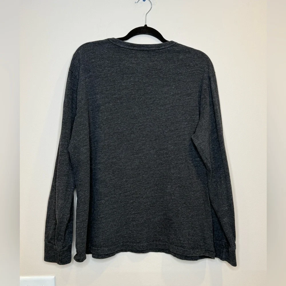 🔥Polo by Ralph Lauren Men's Gray Long Sleeve Shirt V neck Sz L EUC